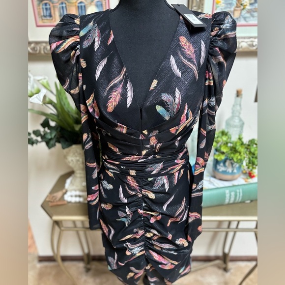 RACHEL ZOE BLACK SLOANE FORMAL COCKTAIL HOLIDAY SHIMMER MINI DRESS SZ 6 NWT - Picture 6 of 15